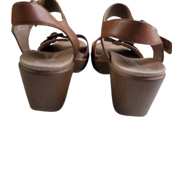 Dansko Jamey Wedges Leather Sandals Hook & Loop Strap - Picture 6 of 9